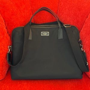 Kate Spade Black laptop briefcase with inside pockets, adjustable strap